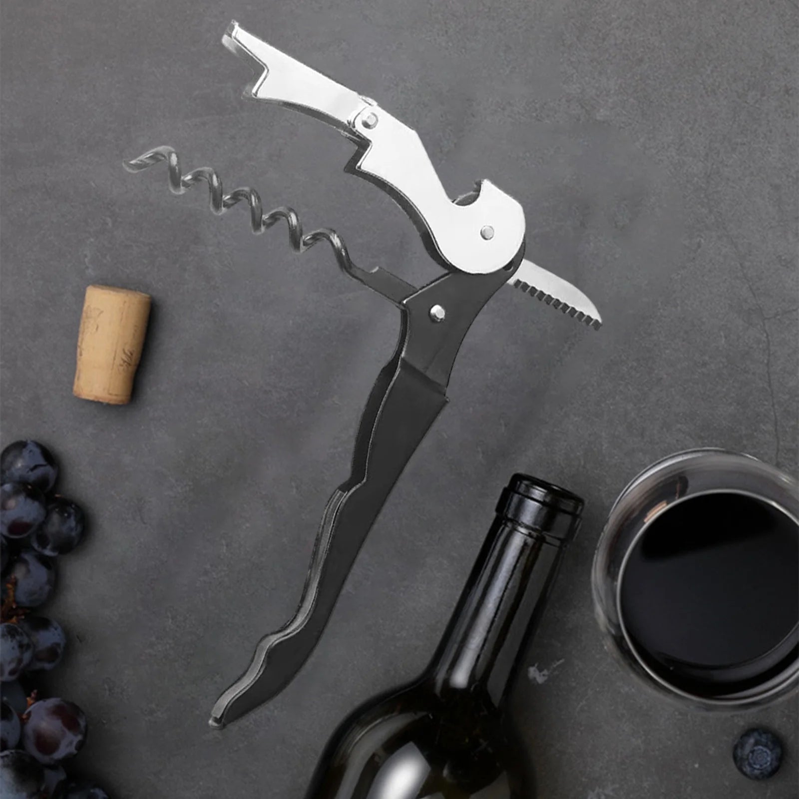 Hiroekza Opener Waiters Key For Servers Bartender With Foil Cutter Jar Opener Manual Bottle Opener Double Hinged Bottle Opener Kitchen Gadgets Clearance – Convenient Drink Preparation with Functional, Easy-Use Details