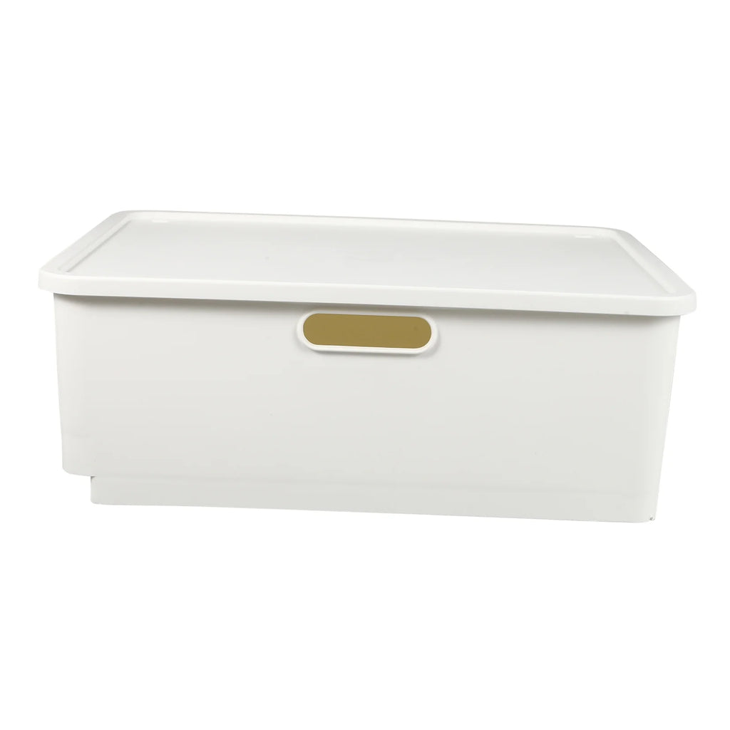Japanese Storage Box Kitchen Shelves Basket Containers with Lids White – Multiroom Organization Format with Functional, Easy-Use Details