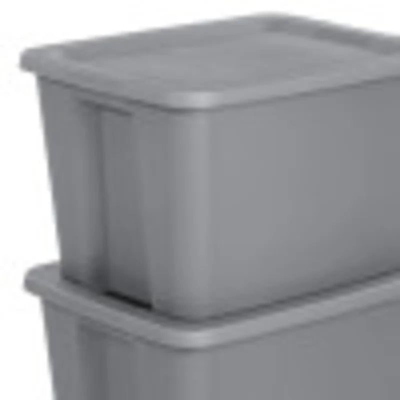 2-Pack 18 Gallon Heavy-Duty Plastic Storage Bins with Snap-On Lids - Durable Stackable Gray Organizers for Home Garage Pantry & Office - Space-Saving Rectangular Design with Reinforced Handles – Stackable Organization with Functional, Easy-Use Details