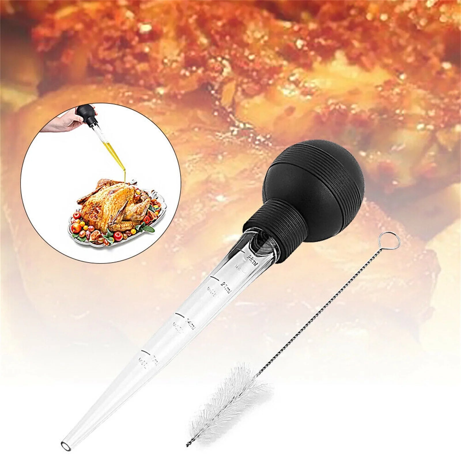 Hiroekza Turkey Baster 28ml Meat Baster Kitchen Utensil For Turkey Beef Pork Roasting Chicken Kitchen Gadgets Clearance – Everyday Kitchen Functionality with Functional, Easy-Use Details