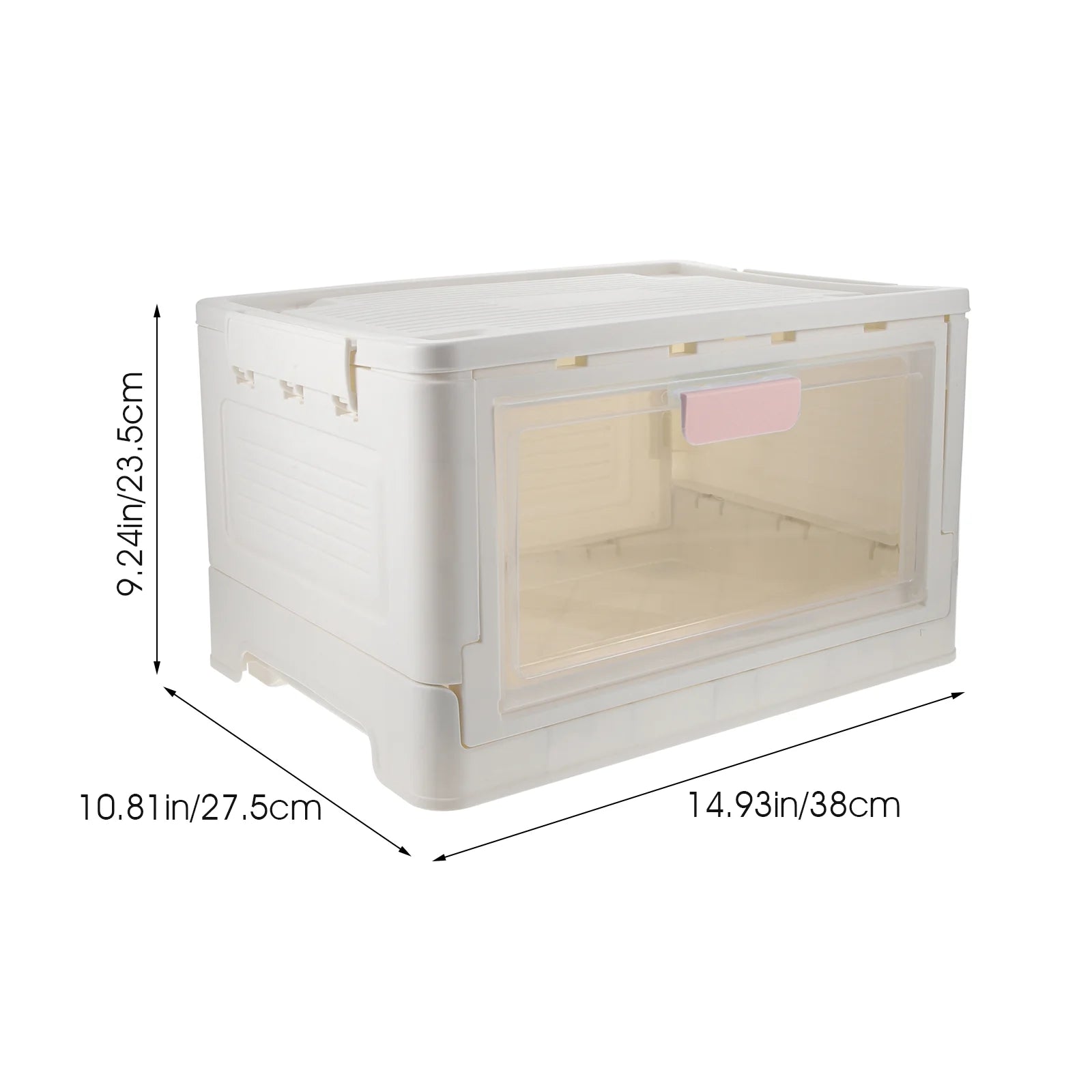 Storage Bins Boxes with Lids Heavy Duty Collapsible Crate Pink – Foldable Space-Saving Design with Functional, Easy-Use Details