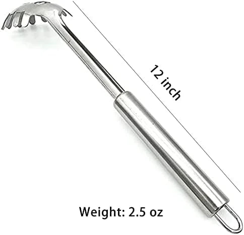 2-Piece Spaghetti Set Stainless Steel Pasta& Tongs Heat Resistant 12 Inch – Durable Stainless Steel Construction with Functional, Easy-Use Details