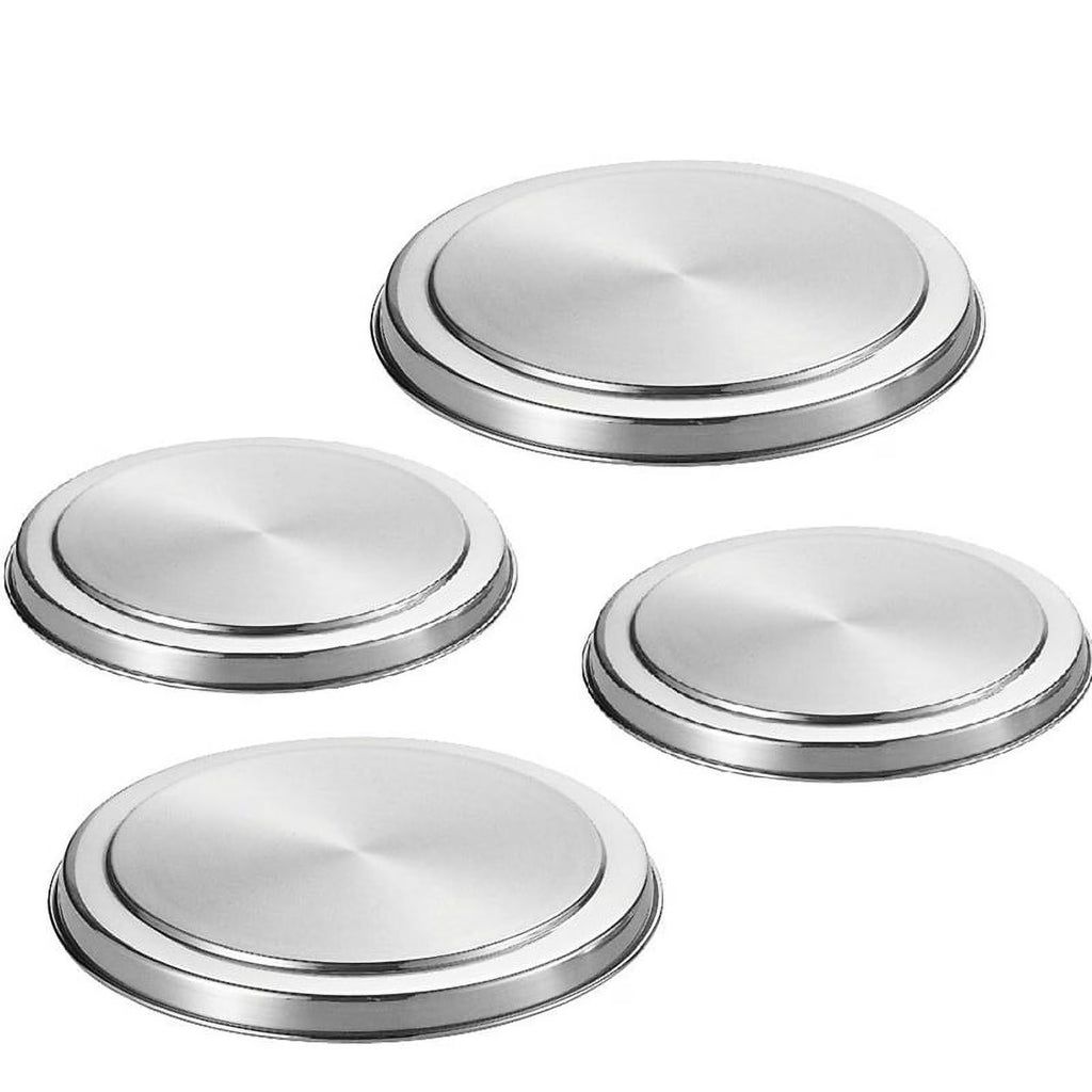 4Pcs Stainless Steel Hob Covers Stove Plate Top Cooker Protector Kit Set Utensils 17/21CM Kitchen Accessories – Durable Stainless Steel Construction with Functional, Easy-Use Details