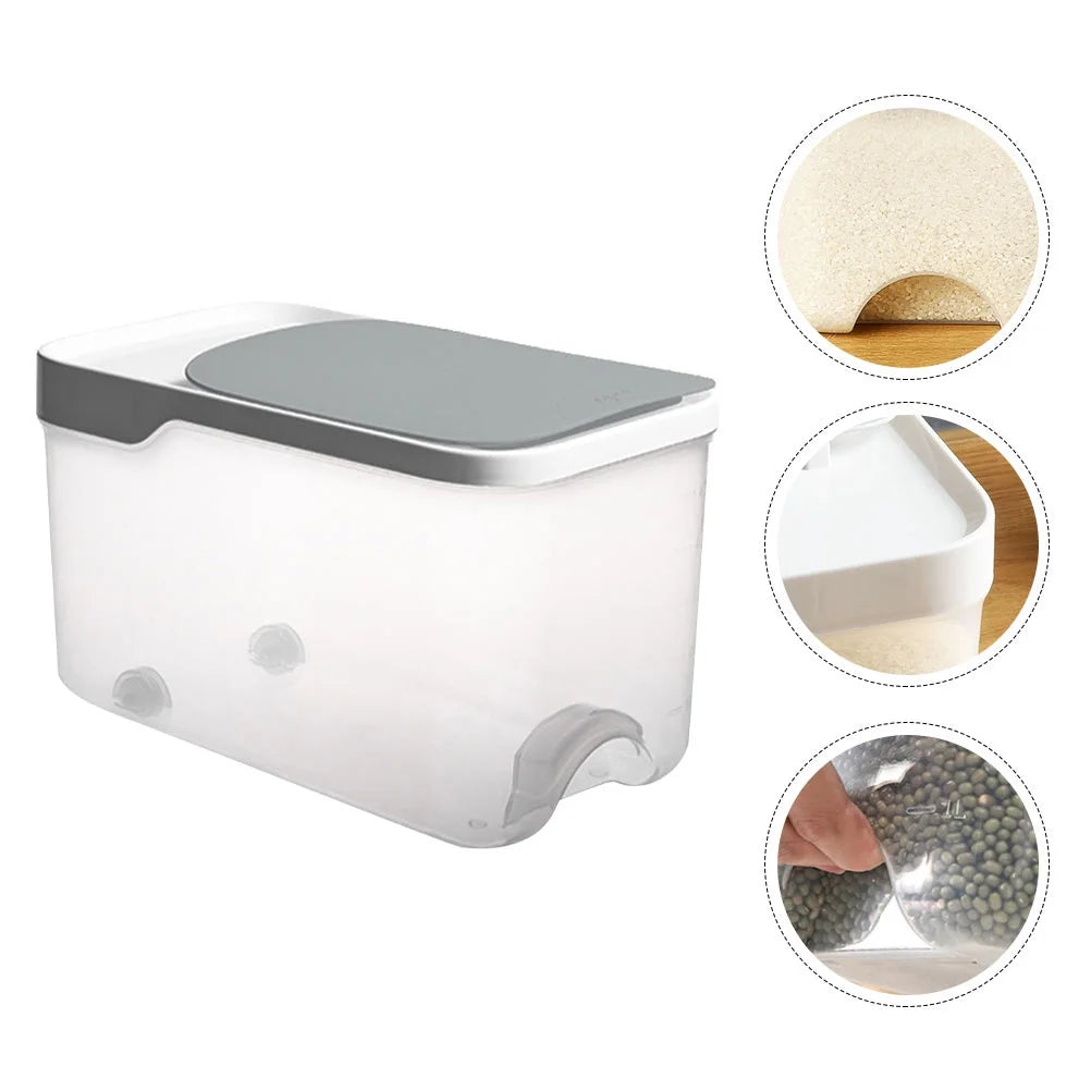 20 Catties Rice Storage Box Jar Cereal Container Dispenser Office Grey – Practical Home Organization with Functional, Easy-Use Details
