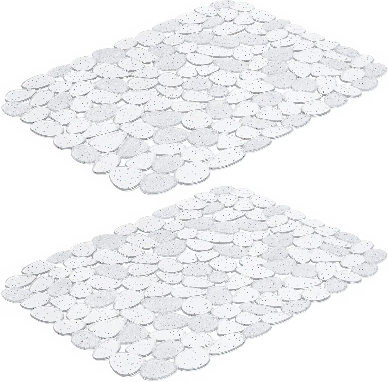 Bligli Pebble Sink Mat 2-Pack - PVC Kitchen Protector for Stainless Steel/Ceramic Dish Drying Mat for Dishes 15.7" x 11.8" Bling Clear – Clear-View Organization with Functional, Easy-Use Details