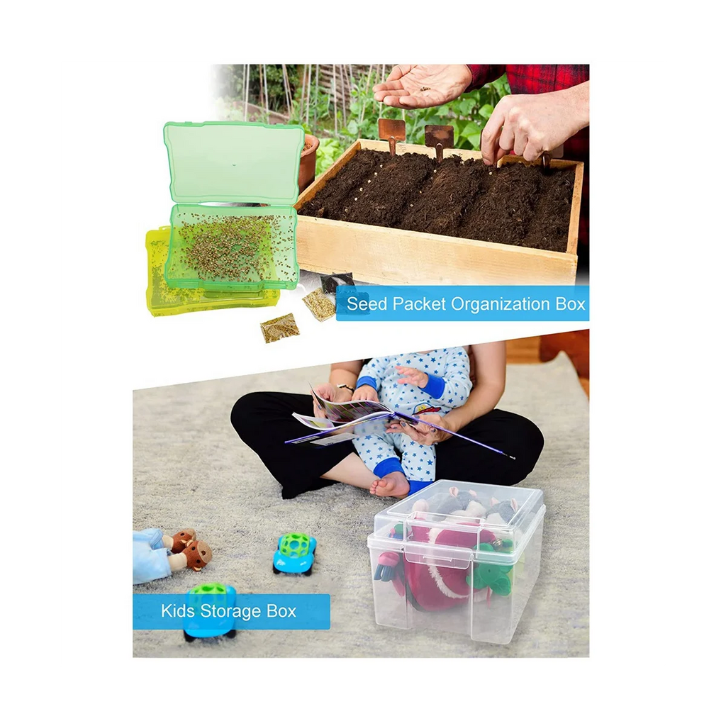 5X7 Inch Photo Storage Box Organizer Picture Containers Multicolor Plastic Craft Keeper Case – Practical Home Organization with Functional, Easy-Use Details