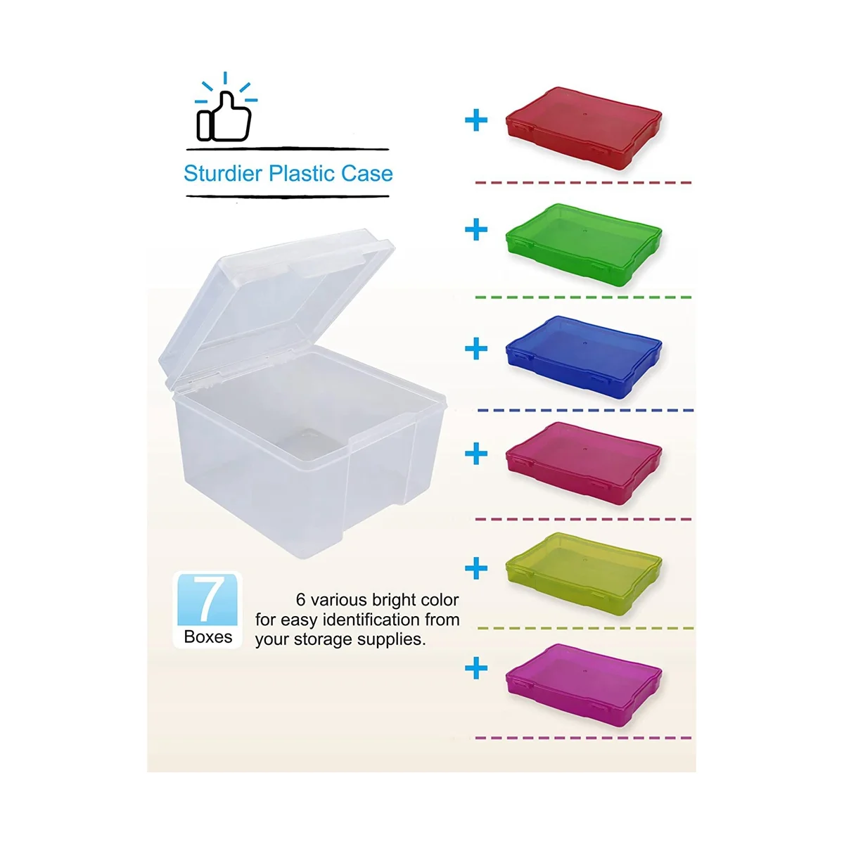5X7 Inch Photo Storage Box Organizer Picture Containers Multicolor Plastic Craft Keeper Case – Practical Home Organization with Functional, Easy-Use Details