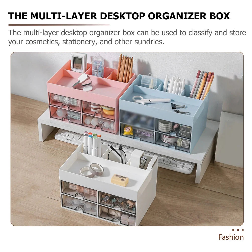 Storage Drawers Box Structure Multi-function Stationery Organizer – Multiroom Organization Format with Functional, Easy-Use Details