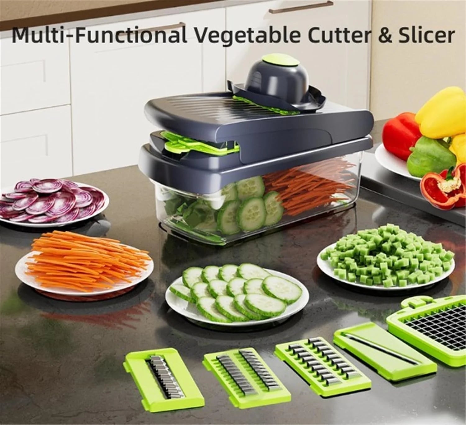 14Pcs Multi-Functional Vegetable Cutter & Slicer Trendgolden Food Chopper Stainless Steel Blades Kitchen Gadgets & Accessories (Pink) – Durable Stainless Steel Construction with Functional, Easy-Use Details